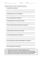 Vorschau - Arbeitsblätter - AB mit Fragen zum Thema "Turkmenistan" + Lösungsblatt - Deckblatt