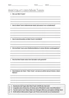 Vorschau - Arbeitsblätter - Lernposter + AB mit Fragen zum Thema "Mark Twain" + Lösungsblatt + Infografik - Seite 1