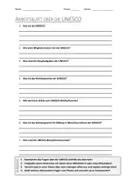 Vorschau - Arbeitsblätter - AB mit Fragen zum Thema "UNESCO" + Lösungsblatt + Mindmap + Infografik - Deckblatt