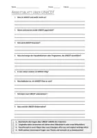 Vorschau - Arbeitsblätter - AB mit Fragen zum Thema "UNICEF" + Lösungsblatt + Infografik - Deckblatt