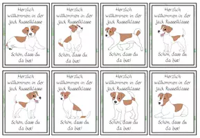 Vorschau - Bildkarten - Willkommenskärtchen Hundeklasse Jack Russel #Klassentier - Seite 1