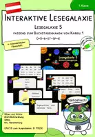 Vorschau - Stationenlernen - Interaktives Lesespiel, passend zu Karibu 1 - Interaktive Lesegalaxie 5 - in österr. Fibelschrift - Deckblatt