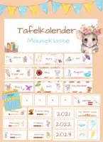 Vorschau - Mal- und Bastelvorlagen - Kalender- Tafelkalender + Wetteranzeige für die Mäuseklasse - Deckblatt