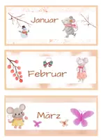 Vorschau - Mal- und Bastelvorlagen - Kalender- Tafelkalender + Wetteranzeige für die Mäuseklasse - Seite 1