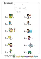 Vorschau - Arbeitsblätter - Leseblätter zum Buchstabenkanon von Karibu 1 (bunt & schwarz-weiß) | Lesetraining in österreichischer Fibelschrift für Klasse 1 - Seite 3