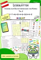 Vorschau - Arbeitsblätter - Bunte Leseblätter zu Karibu 1, in österr. Fibelschrift (f,t,au,ei,h,d,sch,k,z) – Teil 2 - Deckblatt