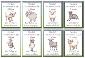 Vorschau - Bildkarten - Willkommenskärtchen Schafklasse #Klassentier - Seite 3