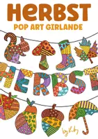 Vorschau - Mal- und Bastelvorlagen - Kooperative Herbst Girlande - Pop Art Girlande zum Gestalten & Ausmalen - Deckblatt