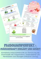 Vorschau - Arbeitsblätter - Plusquamperfekt - märchenhaft erklärt und geübt! - Deckblatt
