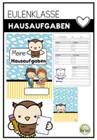 Vorschau - Arbeitsblätter - Hausaufgabenheft - Hausaufgaben - Eulenklasse - Eule - Deckblatt