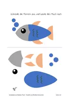 Vorschau - Arbeitsblätter - Schneiden und Kleben: Fisch - Seite 1