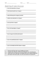 Vorschau - Arbeitsblätter - AB mit Fragen zum Thema "Uruguay" + Lösungsblatt - Deckblatt