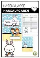 Vorschau - Arbeitsblätter - Hausaufgabenheft - Hausaufgaben - Hasenklasse - Hase - Deckblatt