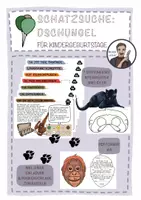 Vorschau - Stationenlernen - SCHATZSUCHE Dschungel - für Kindergeburtstage - 5/6 Jahre - Deckblatt