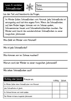 Vorschau - Arbeitsblätter - Lesen und verstehen - Winter - Leseverständnis/Leseverstehen - Seite 1