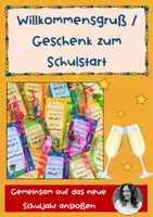 Vorschau - Mal- und Bastelvorlagen - Willkommensgruß / Willkommensgeschenk zum Schulstart - Deckblatt