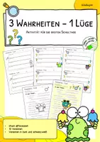 Vorschau - Arbeitsblätter - 3 Wahrheiten und 1 Lüge - Schulbeginn - Deckblatt