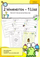 Vorschau - Arbeitsblätter - 2 Wahrheiten und 1 Lüge – Arbeitsblätter | Klasse 3–4 - Deckblatt