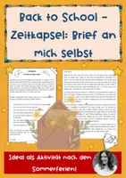 Vorschau - Arbeitsblätter - Schulstart: Zeitkapsel - Brief an mich selbst - Deckblatt