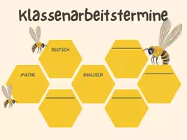Vorschau - Poster - Plakat Klassenarbeitstermine Biene - Seite 1