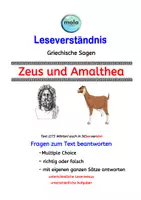 Vorschau - Unterrichtsreihen - Griechische Sagen Zeus und Amalthea - Deckblatt