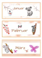 Vorschau - Mal- und Bastelvorlagen - Kalender- Tafelkalender + Wetteranzeige für die Koalaklasse - Seite 1