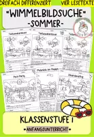 Vorschau - Arbeitsblätter - Wimmelbildsuche "Sommer" I Kl. 1 + 2 - Deckblatt