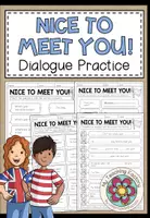 Vista previa - Hojas de trabajo - NICE TO MEET YOU - Dialogue practice (English for Beginners) Worksheets - Portada