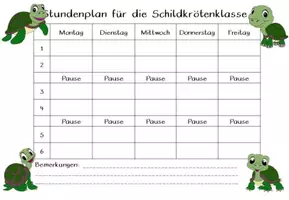 Vorschau - Poster - editierbarer Stundenplan Schildkrötenklasse #Klassentier - Seite 3