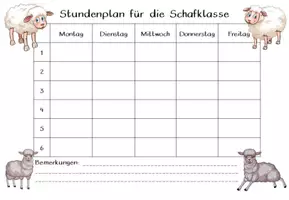 Vorschau - Poster - editierbarer Stundenplan Schafklasse #Klassentier - Seite 3