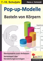 Vorschau - Arbeitsblätter - Pop-up-Modelle Basteln von Körpern | Stereometrie, Würfel, Pyramide, Prisma, Zylinder, Kegel, Kugel, Pythagoras, Bastelvorlagen | Mathe Geometrie Sekundarstufe Klasse 7-10 Lösungen - Deckblatt