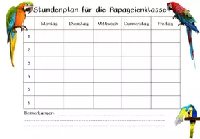 Vorschau - Poster - editierbarer Stundenplan Papageienklasse #Klassentier - Seite 3