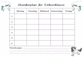 Vorschau - Poster - editierbarer Stundenplan Einhornklasse #Klassentier - Seite 3