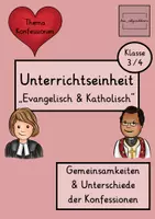 Vorschau - Stundenentwürfe - Evangelisch - Katholisch: Gemeinsamkeiten & Unterschiede - Deckblatt