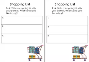 Vorschau - Arbeitsblätter - Shopping list - Seite 1