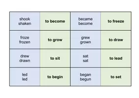 Aperçu - Jeux - Domino Irregular Verbs - simple past - Anglais - Page 3