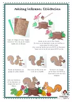 Vorschau - Mal- und Bastelvorlagen - Eichhörnchen basteln: Differenzierte Bastelvorlage mit Klebemarkierungen für den Kunstunterricht im Herbst (Klasse 1-4) - Seite 2