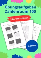 Vorschau - Arbeitsblätter - Zahlenraum 100 Übungsaufgaben - 2.Klasse - Mathematik - Deckblatt