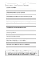 Vorschau - Arbeitsblätter - AB mit Fragen zum Thema "Richard Wagner" + Lösungsblatt + Mindmap + Infografik - Deckblatt