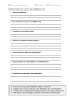 Vorschau - Arbeitsblätter - Lernposter + AB mit Fragen zum Thema "Waldbrände" + Lösungsblatt + Infografik - Seite 1