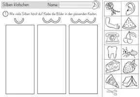 Vorschau - Arbeitsblätter - Phonologische Bewusstheit- Reime, Silben, Anlaute - Gemischte Übungen - Seite 3
