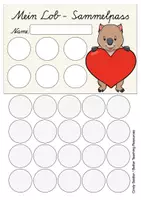 Vorschau - Mal- und Bastelvorlagen - Wombatklasse Klassentier Wombat Lobkärtchen Stempelkarte - Seite 2