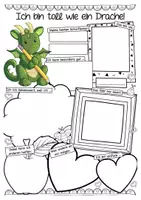 Vorschau - Arbeitsblätter - Drachenklasse Klassentier Drache meine Stärken kreatives Schreiben - Seite 1