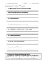Vorschau - Arbeitsblätter - AB mit Fragen zum Thema "Weimar" + Lösungsblatt + Infografik - Deckblatt