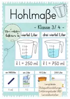 Vorschau - Arbeitsblätter - Größen umrechnen – Hohlmaße Liter und Milliliter – Mathe Klasse 3/4 – Arbeitsblätter mit Lernzielkontrolle - Deckblatt