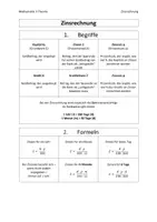 Vorschau - Arbeitsblätter - Zinsrechnung Merkblätter - Deckblatt