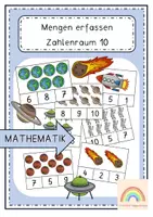 Vorschau - Bildkarten - Mengen erfassen - Klammerkarten - Zahlenraum 10 - Deckblatt