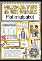 Vorschau - Arbeitsblätter - VERHALTEN IN DER SCHULE (Klassenregeln) - MATERIALPAKET - Deckblatt