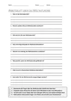 Vorschau - Arbeitsblätter - AB mit Fragen zum Thema "Weltnaturerbe" + Lösungsblatt - Deckblatt