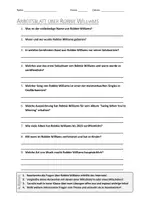 Vorschau - Arbeitsblätter - AB mit Fragen zum Thema "Robbie Williams" + Lösungsblatt + Mindmap + Infografik - Deckblatt